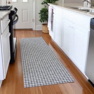 Piper Looms Mayfield Houndstooth AMF137 Gray Machine Washable Area Rug Runner Lifestyle Image Feature
