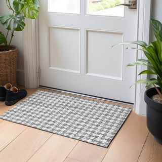 Piper Looms Mayfield Houndstooth AMF137 Gray Machine Washable Area Rug Scatter Lifestyle Image Feature