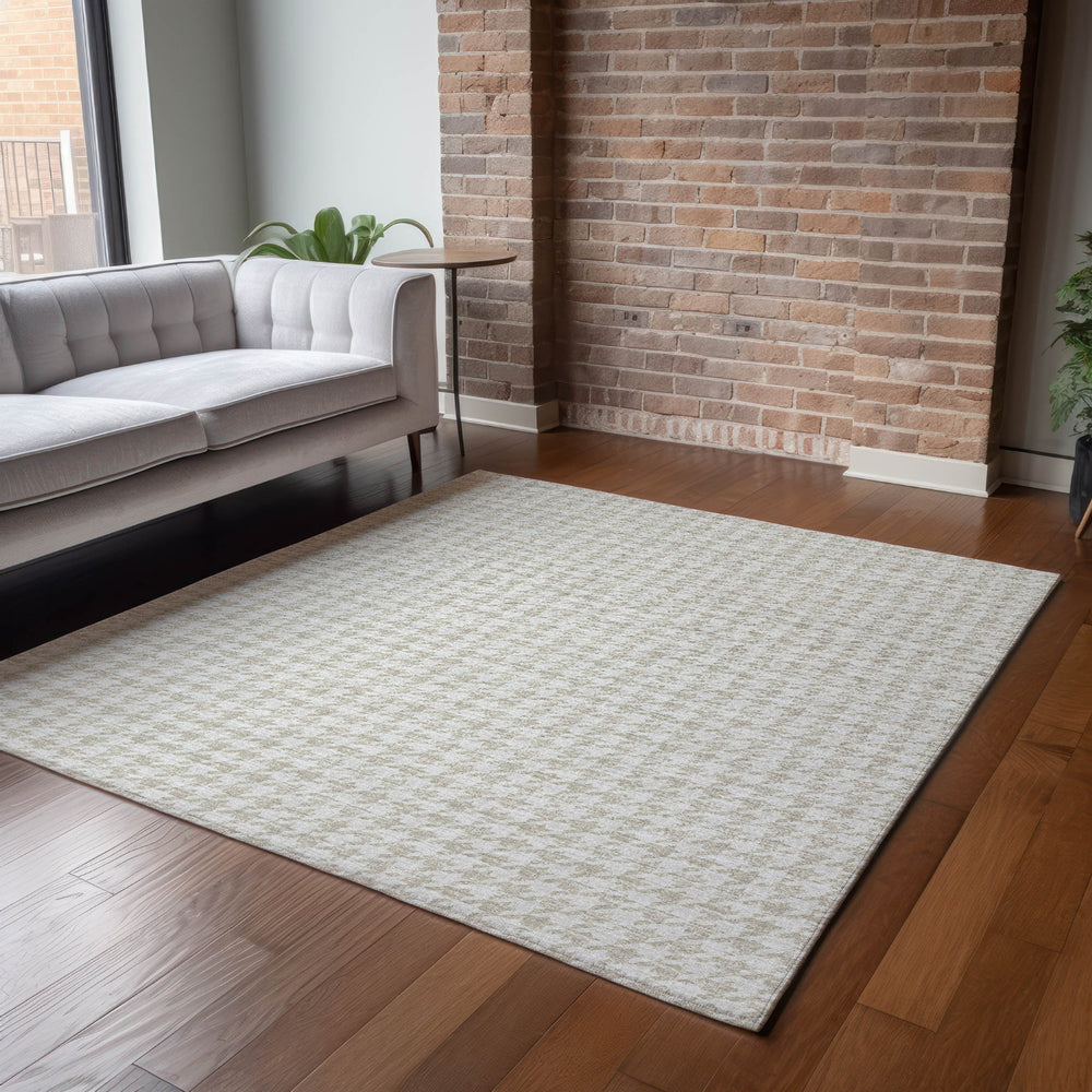 Piper Looms Mayfield Houndstooth AMF137 Linen Machine Washable Area Rug Lifestyle Image Feature