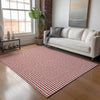 Piper Looms Mayfield Houndstooth AMF137 Red Machine Washable Area Rug Lifestyle Image Feature
