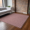 Piper Looms Mayfield Houndstooth AMF137 Red Machine Washable Area Rug Lifestyle Image Feature