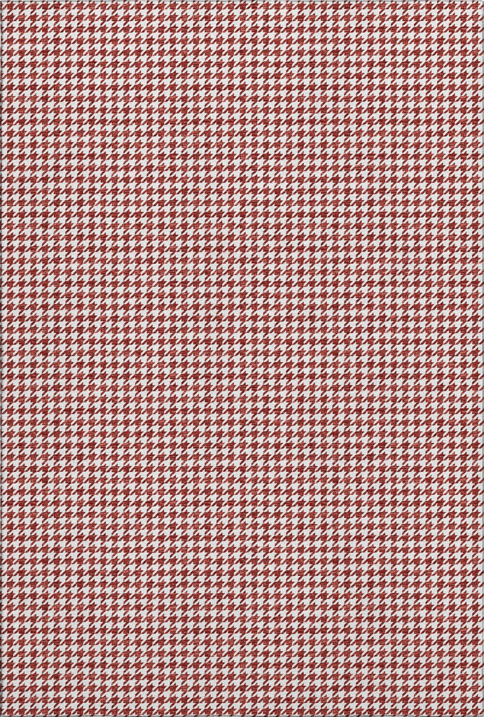 Piper Looms Mayfield Houndstooth AMF137 Red Machine Washable Area Rug main image
