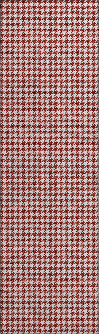 Piper Looms Mayfield Houndstooth AMF137 Red Machine Washable Area Rug Runner Main Image