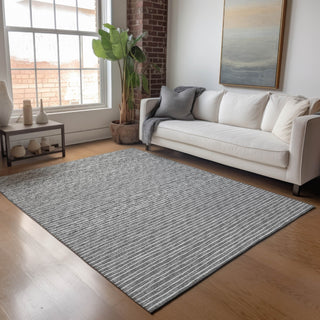 Piper Looms Mayfield Stripes AMF138 Gray Machine Washable Area Rug Lifestyle Image Feature