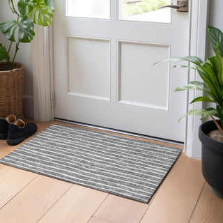 Piper Looms Mayfield Stripes AMF138 Gray Machine Washable Area Rug Scatter Lifestyle Image Feature