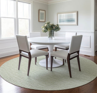 Piper Looms Mayfield Stripes AMF138 Mist Machine Washable Area Rug Round Lifestyle Image Feature