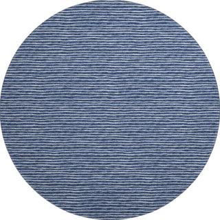 Piper Looms Mayfield Stripes AMF138 Navy Machine Washable Area Rug Round Main Image