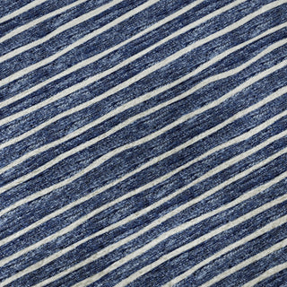 Piper Looms Mayfield Stripes AMF138 Navy Machine Washable Area Rug Swatch Image