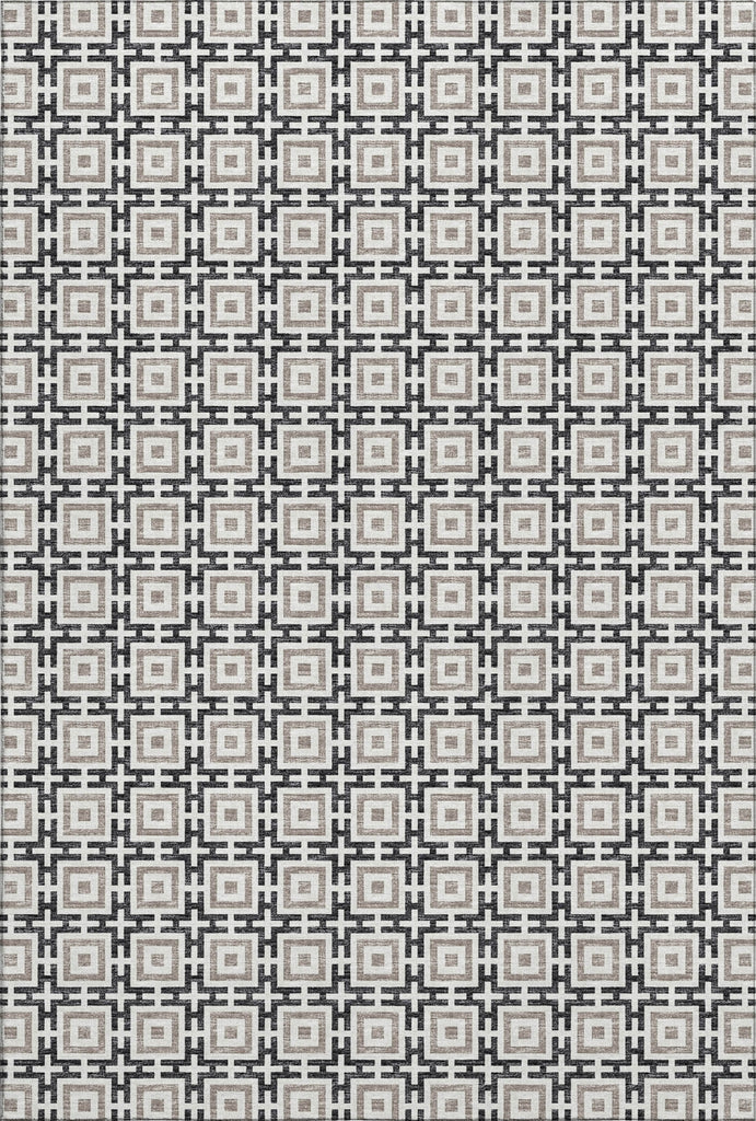 Piper Looms Mayfield Modern Squares AMF139 Black Machine Washable Area Rug main image