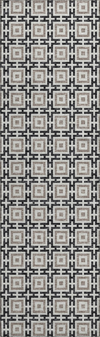 Piper Looms Mayfield Modern Squares AMF139 Black Machine Washable Area Rug Runner Main Image