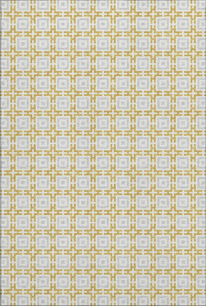 Piper Looms Mayfield Modern Squares AMF139 Gold Machine Washable Area Rug main image