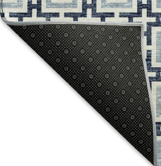 Piper Looms Mayfield Modern Squares AMF139 Navy Machine Washable Area Rug Backing Image