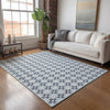 Piper Looms Mayfield Modern Squares AMF139 Navy Machine Washable Area Rug Lifestyle Image Feature