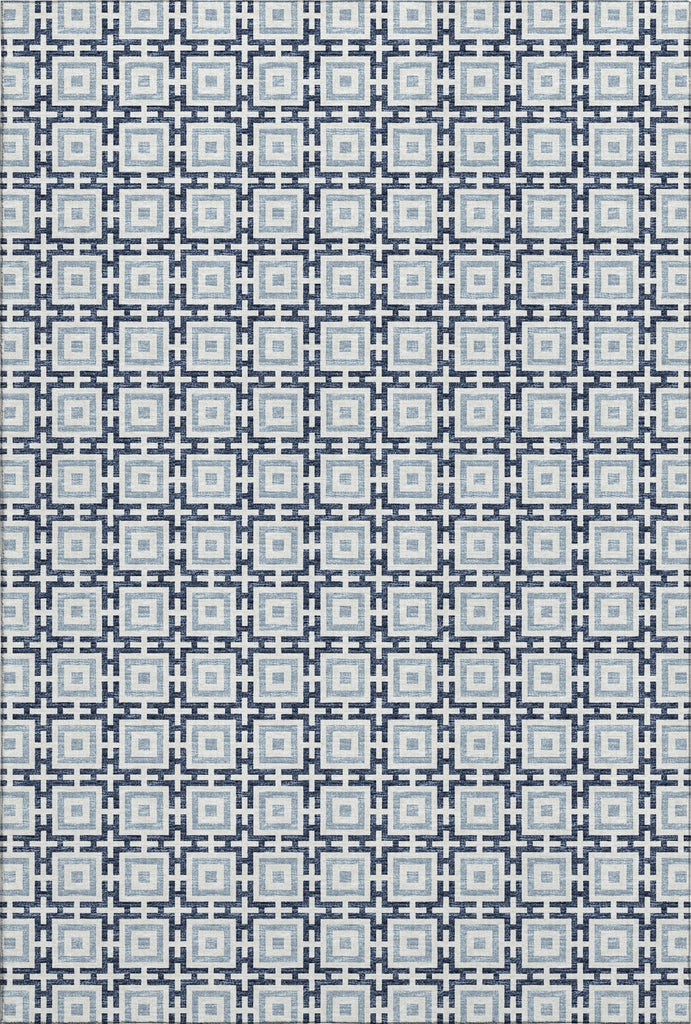 Piper Looms Mayfield Modern Squares AMF139 Navy Machine Washable Area Rug main image