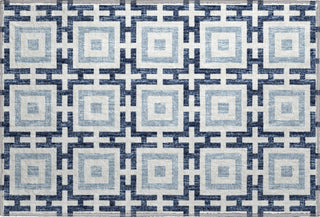 Piper Looms Mayfield Modern Squares AMF139 Navy Machine Washable Area Rug Scatter Main Image