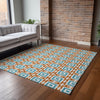 Piper Looms Mayfield Modern Squares AMF139 Orange Machine Washable Area Rug Lifestyle Image Feature
