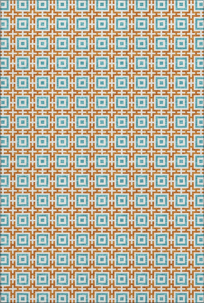 Piper Looms Mayfield Modern Squares AMF139 Orange Machine Washable Area Rug main image