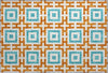 Piper Looms Mayfield Modern Squares AMF139 Orange Machine Washable Area Rug Scatter Main Image