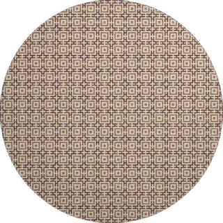 Piper Looms Mayfield Modern Squares AMF139 Paprika Machine Washable Area Rug Round Main Image