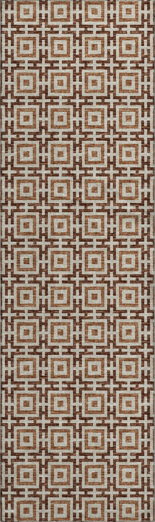 Piper Looms Mayfield Modern Squares AMF139 Paprika Machine Washable Area Rug Runner Main Image