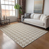 Piper Looms Mayfield Modern Squares AMF139 Taupe Machine Washable Area Rug Lifestyle Image Feature