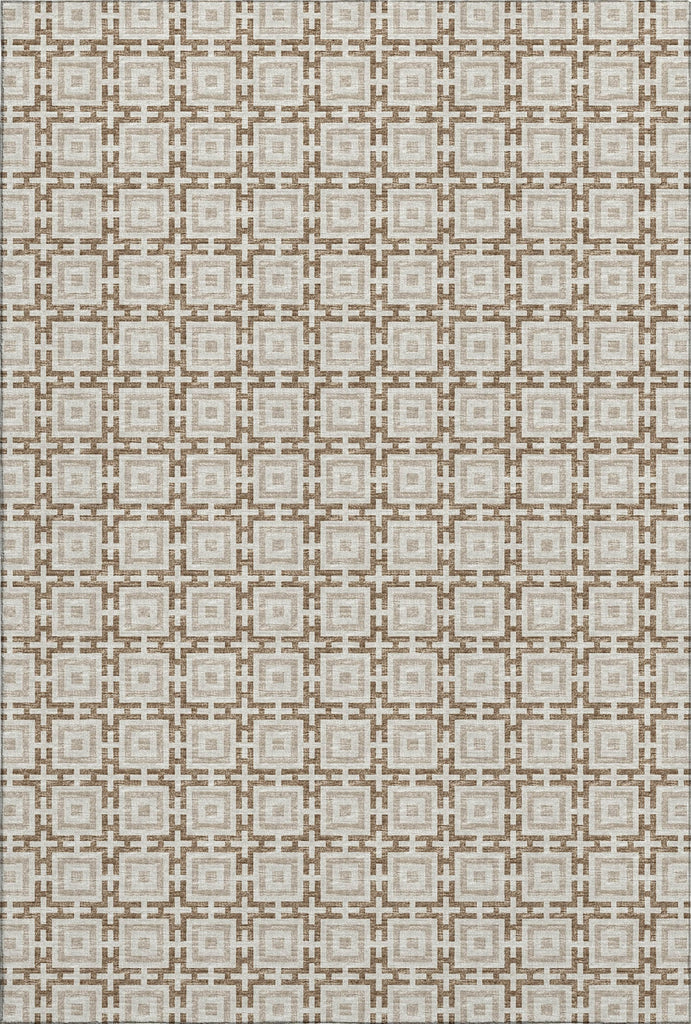 Piper Looms Mayfield Modern Squares AMF139 Taupe Machine Washable Area Rug main image