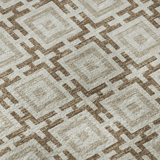 Piper Looms Mayfield Modern Squares AMF139 Taupe Machine Washable Area Rug Swatch Image