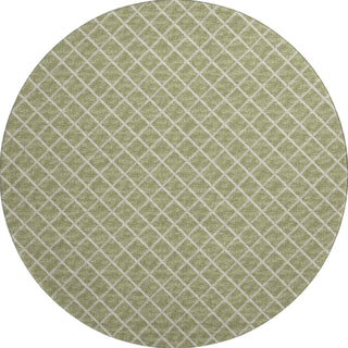 Piper Looms Mayfield Lattice AMF140 Aloe Machine Washable Area Rug Round Main Image