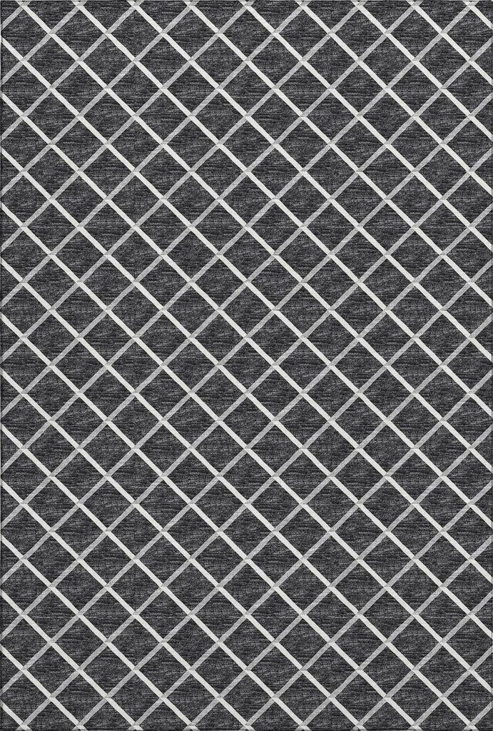 Piper Looms Mayfield Lattice AMF140 Black Machine Washable Area Rug main image