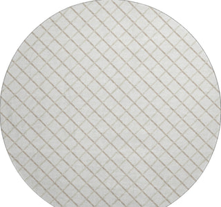 Piper Looms Mayfield Lattice AMF140 Ivory Machine Washable Area Rug Round Main Image