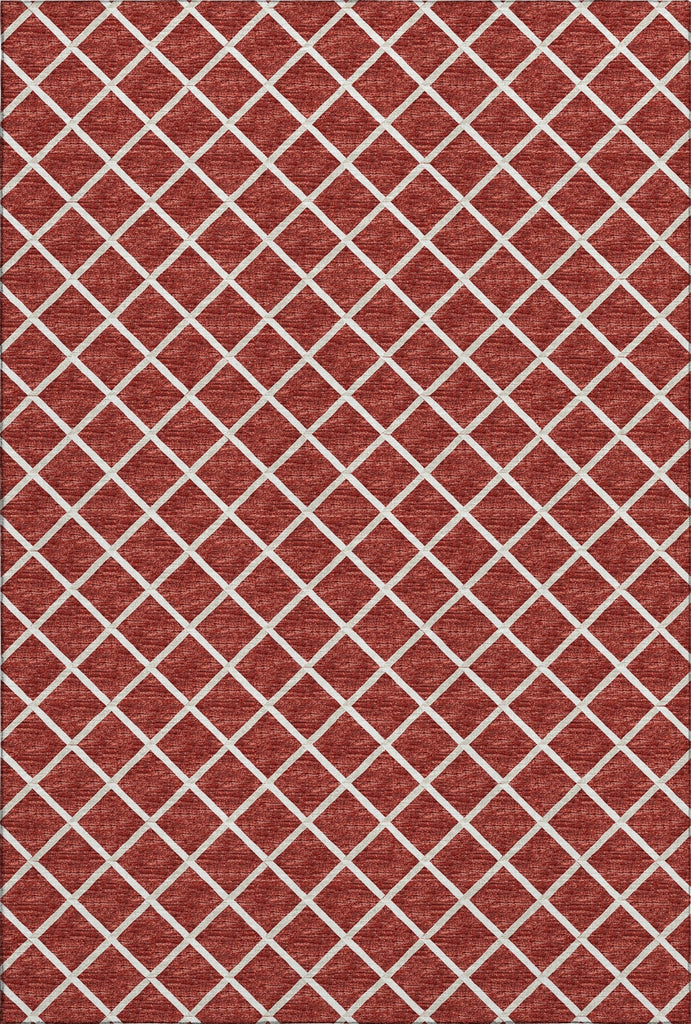 Piper Looms Mayfield Lattice AMF140 Red Machine Washable Area Rug main image