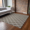 Piper Looms Mayfield Lattice AMF140 Taupe Machine Washable Area Rug Lifestyle Image Feature