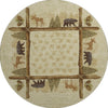 Piper Looms Mayfield Pinecones AMF142 Khaki Machine Washable Area Rug Round Main Image
