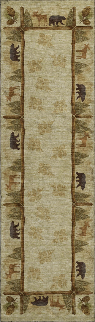 Piper Looms Mayfield Pinecones AMF142 Khaki Machine Washable Area Rug Runner Main Image