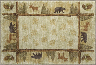 Piper Looms Mayfield Pinecones AMF142 Khaki Machine Washable Area Rug Scatter Main Image