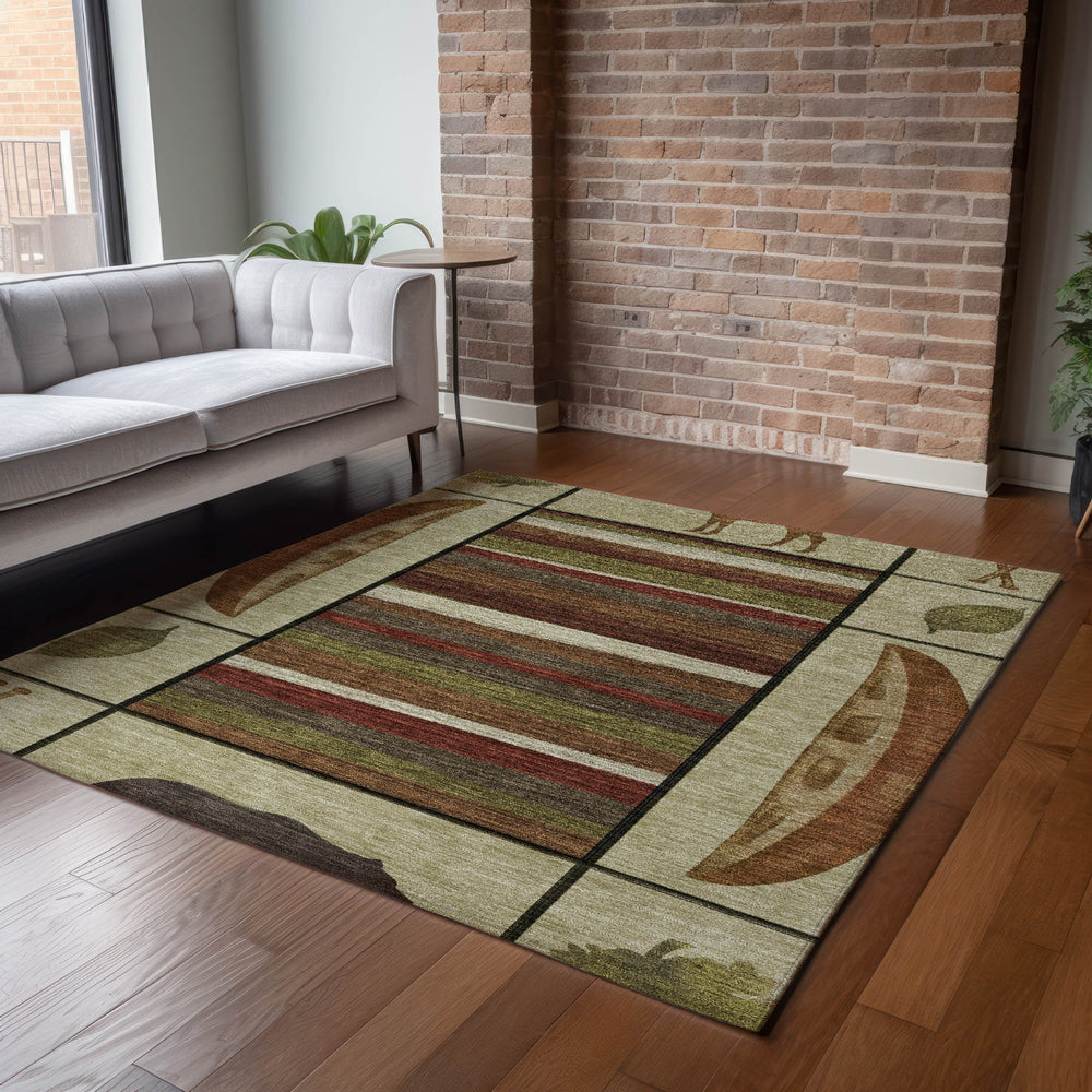 Piper Looms Mayfield Cabin: Stripes AMF143 Multi Machine Washable Area Rug Lifestyle Image Feature