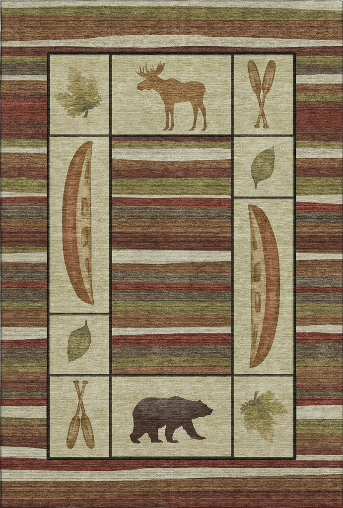 Piper Looms Mayfield Cabin: Stripes AMF143 Multi Machine Washable Area Rug main image