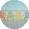 Piper Looms Mayfield Chairs AMF146 Poolside Machine Washable Area Rug Round Main Image