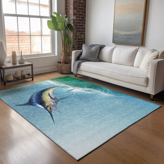 Piper Looms Mayfield Sailfish AMF147 Bermuda Machine Washable Area Rug Lifestyle Image Feature