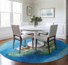 Piper Looms Mayfield Turtle AMF148 Ocean Machine Washable Area Rug Round Lifestyle Image Feature