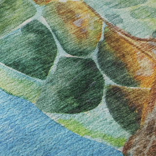 Piper Looms Mayfield Turtle AMF148 Ocean Machine Washable Area Rug Swatch Image