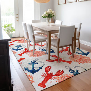 Piper Looms Mayfield Lobster: Anchor AMF149 Ivory Machine Washable Area Rug Lifestyle Image Feature