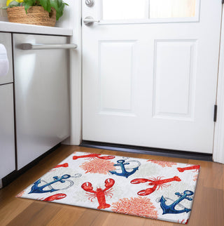 Piper Looms Mayfield Lobster: Anchor AMF149 Ivory Machine Washable Area Rug Scatter Lifestyle Image Feature