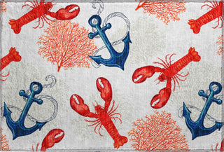 Piper Looms Mayfield Lobster: Anchor AMF149 Ivory Machine Washable Area Rug Scatter Main Image