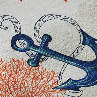 Piper Looms Mayfield Lobster: Anchor AMF149 Ivory Machine Washable Area Rug Swatch Image