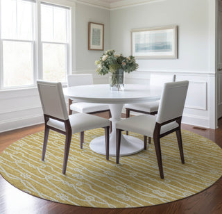 Piper Looms Mayfield Rope AMF152 Gold Machine Washable Area Rug Round Lifestyle Image Feature