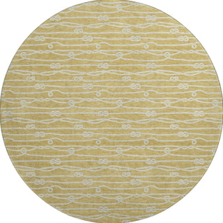 Piper Looms Mayfield Rope AMF152 Gold Machine Washable Area Rug Round Main Image