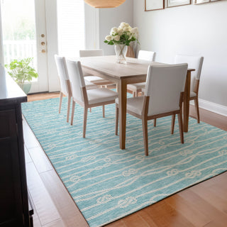 Piper Looms Mayfield Rope AMF152 Lagoon Machine Washable Area Rug Lifestyle Image Feature