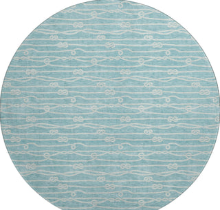 Piper Looms Mayfield Rope AMF152 Lagoon Machine Washable Area Rug Round Main Image