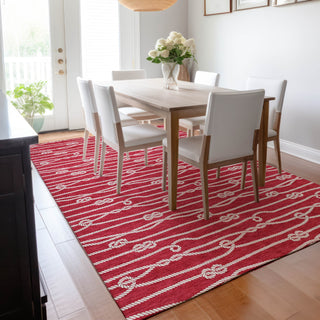 Piper Looms Mayfield Rope AMF152 Red Machine Washable Area Rug Lifestyle Image Feature